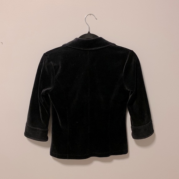Classic black velour blazer jacket - Picture 3 of 5